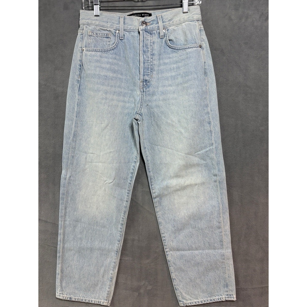 Veronica Beard Blake Crop Straight High Rise Jeans Aire Wash Blue Size 28 - Picture 7 of 10